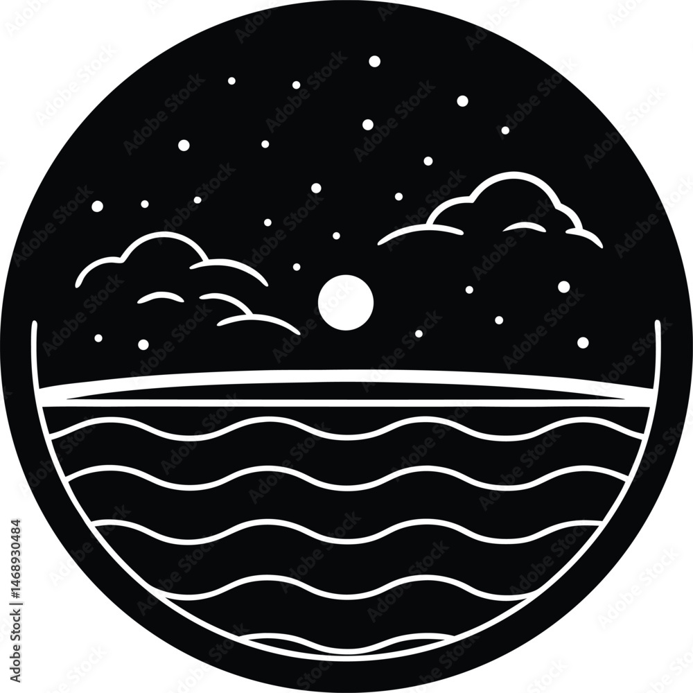 Fototapeta premium Sky Horizon Icon Vector Illustration