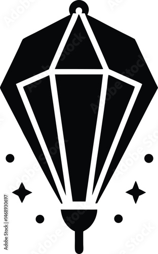 Sky Lantern Icon Vector Illustration