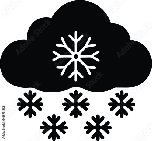 Snowstorm Cloud Icon Vector Illustration