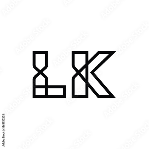 LK monogram logo design letter text name symbol monochrome logotype alphabet character simple logo