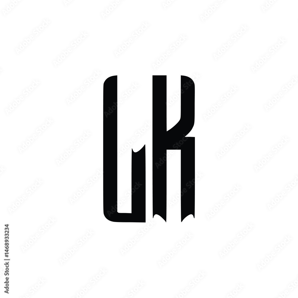 Obraz premium LK monogram logo design letter text name symbol monochrome logotype alphabet character simple logo