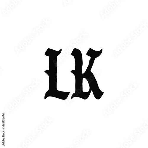LK monogram logo design letter text name symbol monochrome logotype alphabet character simple logo