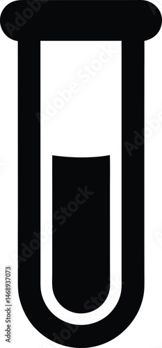 Test Tube Lab Silhouette Icon Vector Illustration