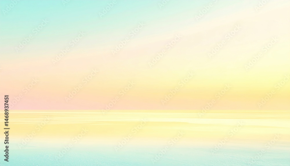 Fototapeta premium Serene sunrise over tranquil waters coastal horizon digital art calming environment wide angle view peaceful concept