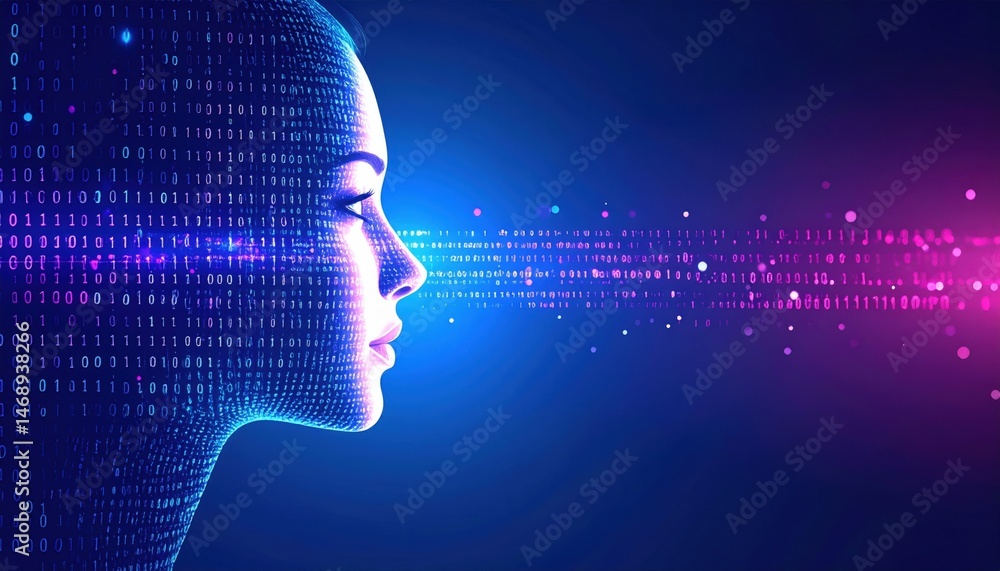 Fototapeta premium Exploring digital identity futuristic ai concept virtual environment visual art abstract viewpoint