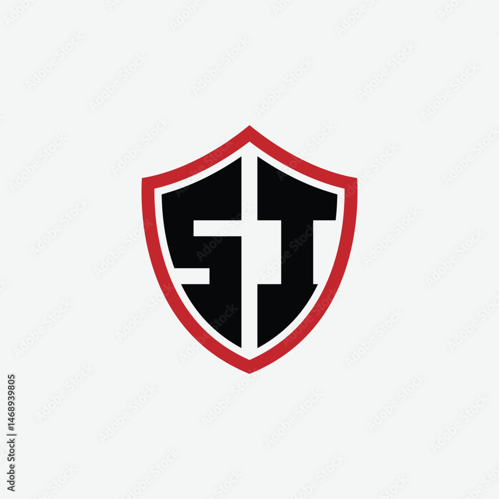 Obraz premium 782 shield logo shape letter alphabet educational learning S I