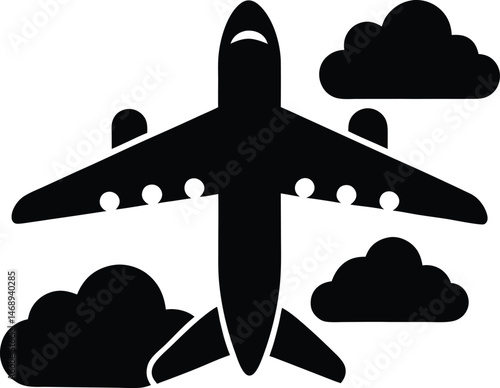 airplane clouds icon vector illustration