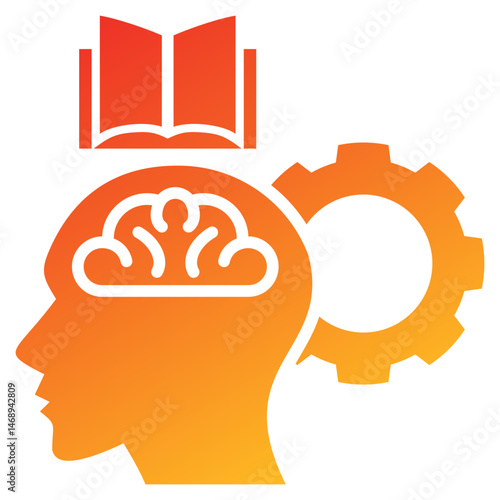 Cognitive Training Glyph Gradient Icon