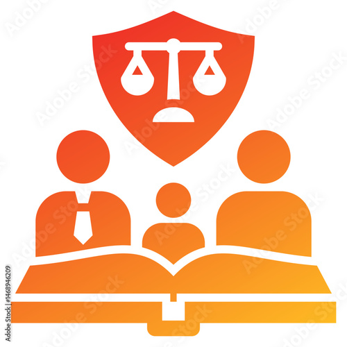 Family Law Glyph Gradient Icon