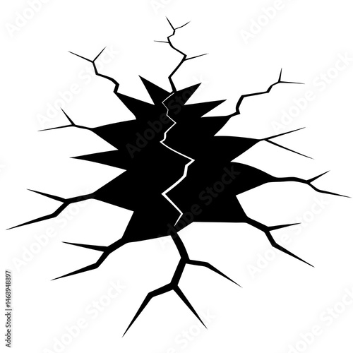 hole in the broken glass
