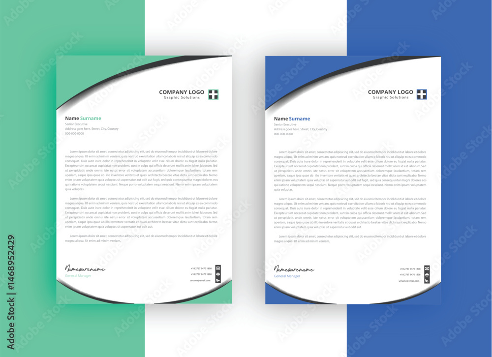 Obraz premium Modern Corporate Letterhead Template with Professional Layout