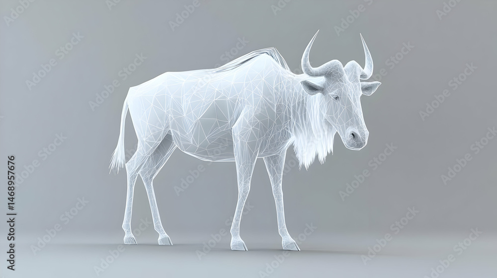 Fototapeta premium Abstract Digital WIldebeest Model