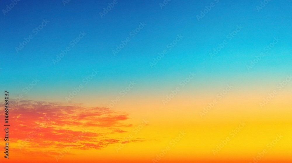 Fototapeta premium Vibrant Sky Gradient of Orange Yellow and Blue During Sunset