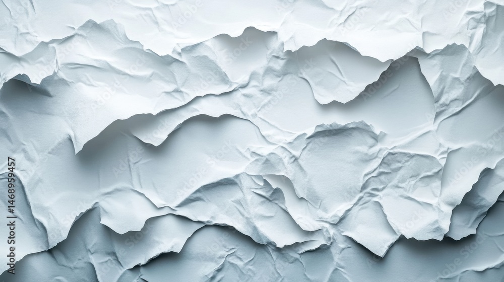 Naklejka premium Abstract Crumpled Paper Texture White and Light Gray Background