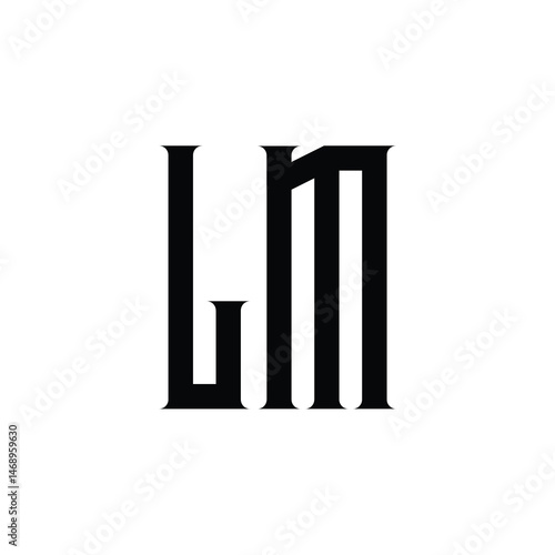 LM monogram logo design letter text name symbol monochrome logotype alphabet character simple logo