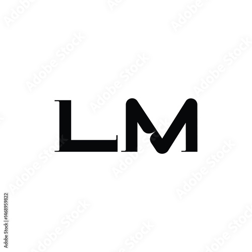 LM monogram logo design letter text name symbol monochrome logotype alphabet character simple logo