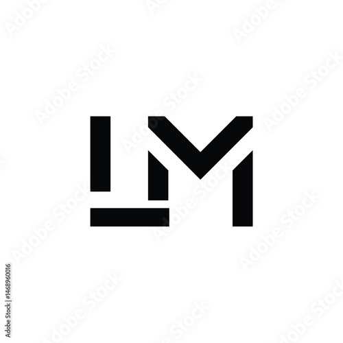 LM monogram logo design letter text name symbol monochrome logotype alphabet character simple logo
