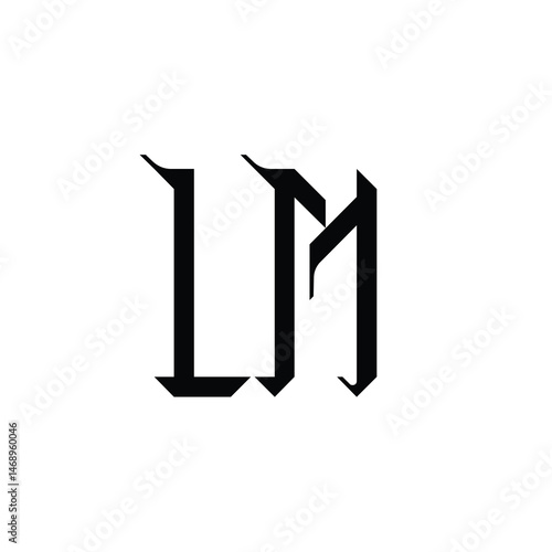 LM monogram logo design letter text name symbol monochrome logotype alphabet character simple logo