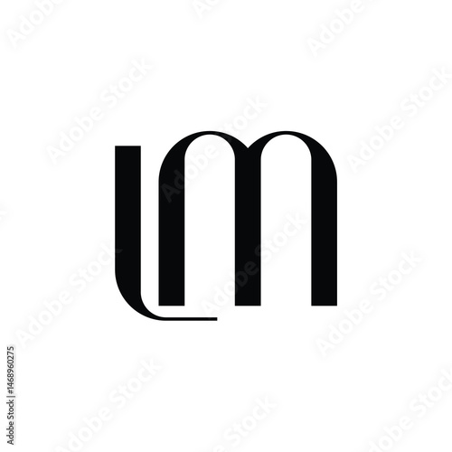 LM monogram logo design letter text name symbol monochrome logotype alphabet character simple logo
