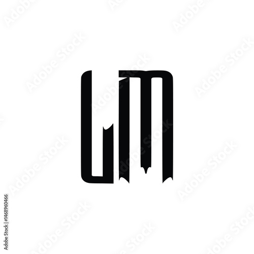 LM monogram logo design letter text name symbol monochrome logotype alphabet character simple logo
