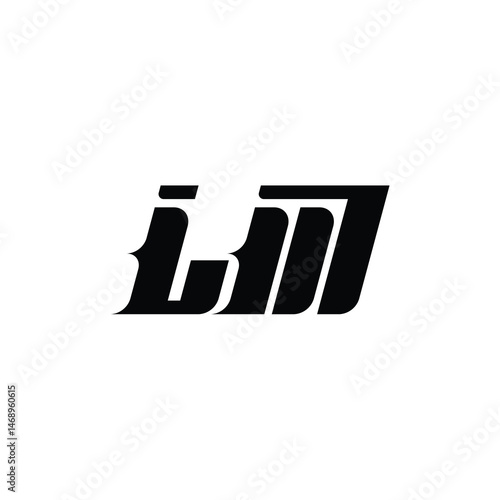 LM monogram logo design letter text name symbol monochrome logotype alphabet character simple logo