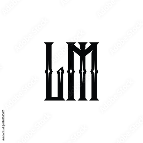 LM monogram logo design letter text name symbol monochrome logotype alphabet character simple logo