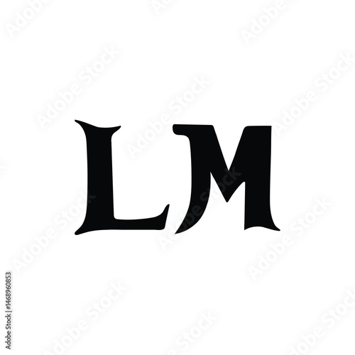 LM monogram logo design letter text name symbol monochrome logotype alphabet character simple logo