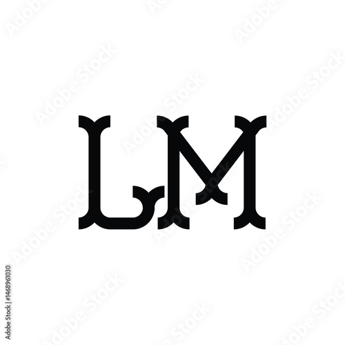 LM monogram logo design letter text name symbol monochrome logotype alphabet character simple logo