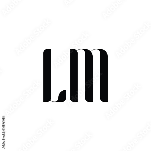 LM monogram logo design letter text name symbol monochrome logotype alphabet character simple logo