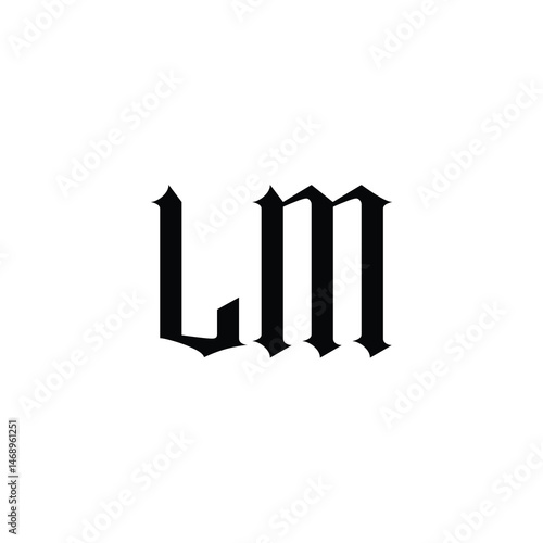 LM monogram logo design letter text name symbol monochrome logotype alphabet character simple logo