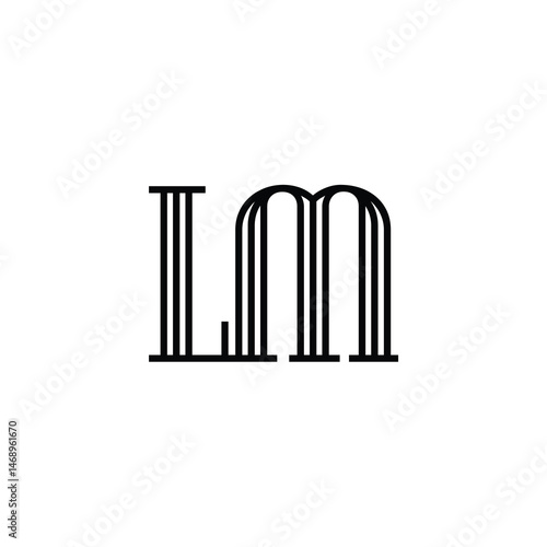 LM monogram logo design letter text name symbol monochrome logotype alphabet character simple logo
