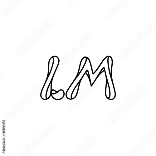 LM monogram logo design letter text name symbol monochrome logotype alphabet character simple logo