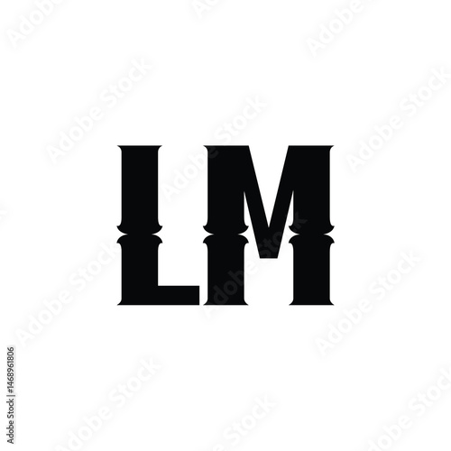LM monogram logo design letter text name symbol monochrome logotype alphabet character simple logo