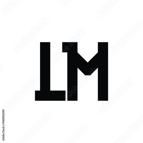 LM monogram logo design letter text name symbol monochrome logotype alphabet character simple logo