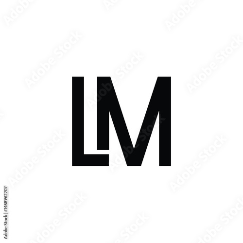 LM monogram logo design letter text name symbol monochrome logotype alphabet character simple logo