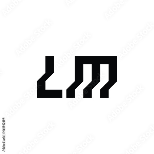 LM monogram logo design letter text name symbol monochrome logotype alphabet character simple logo