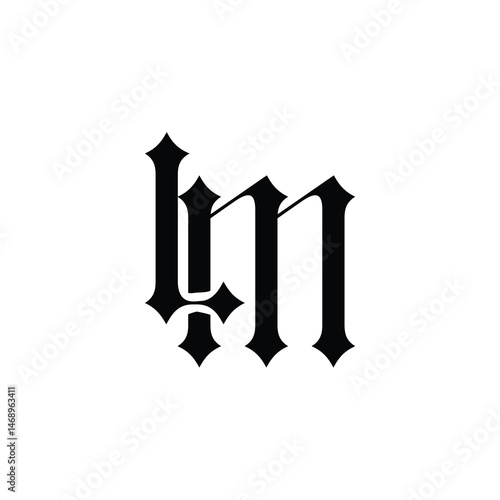 LM monogram logo design letter text name symbol monochrome logotype alphabet character simple logo