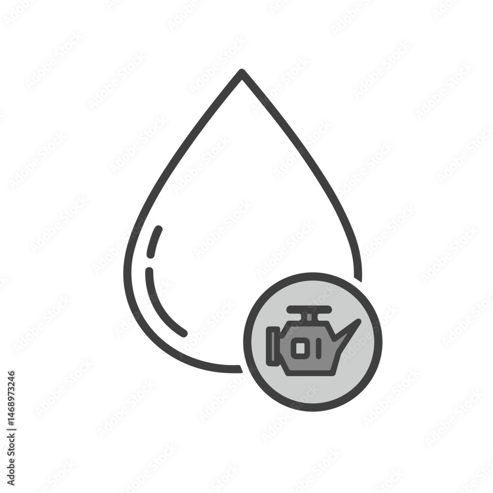 Oil drop icon indicating engine maintenance Oil drop icon indicating engine maintenance