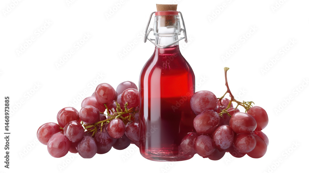 Grape Juice Bottle with Realistic Design Isolated on White Background Studio Lighting Grape Juice Bottle with Realistic Design Isolated on White Background Studio Lighting