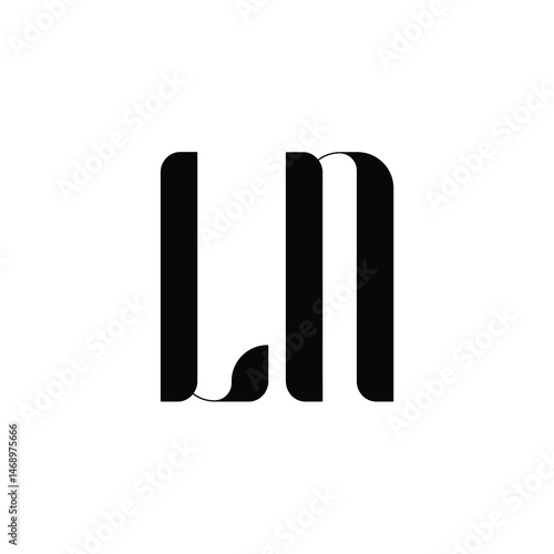 LN monogram logo design letter text name symbol monochrome logotype alphabet character simple logo