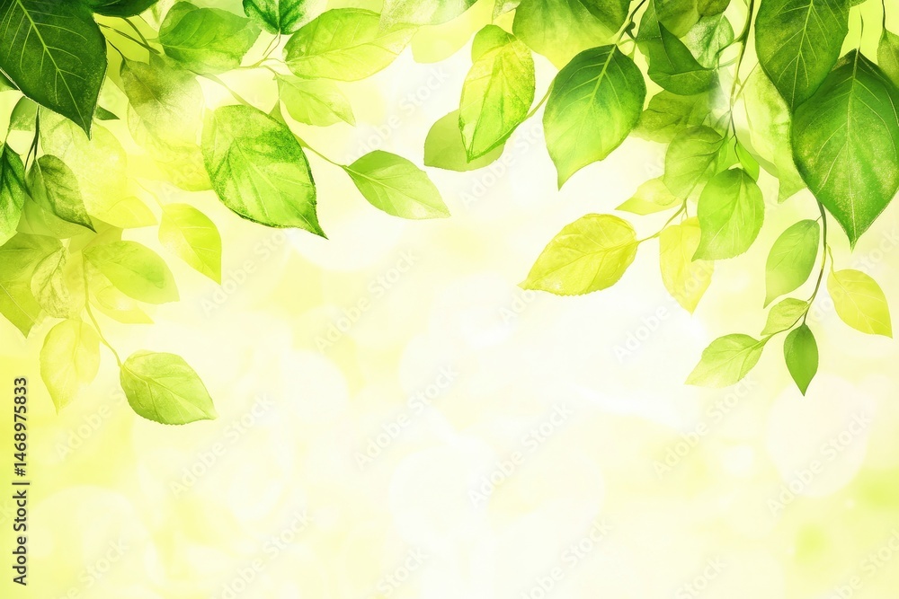 Fresh green leaves in soft light Fresh green leaves in soft light