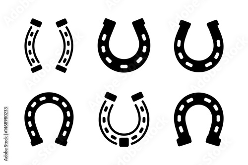 Horseshoe vector set collection of lucky charms