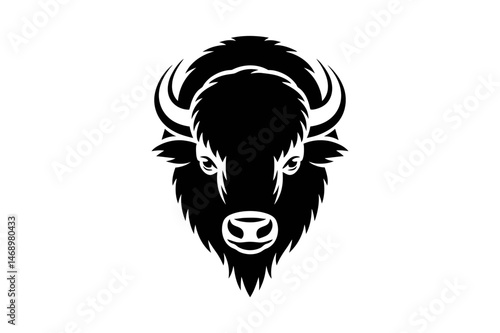 Bison head silhouette vector illustration design
