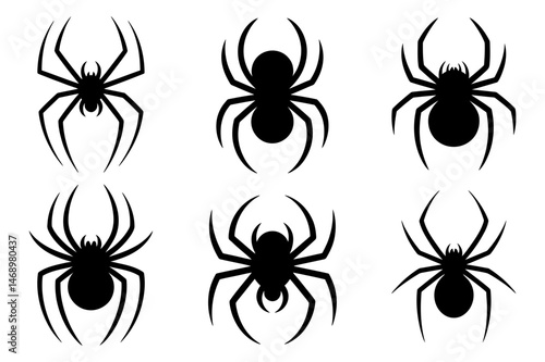 Spider silhouette vector creepy halloween arachnids
