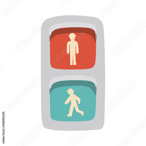 手描きのカワイイ横断歩道の信号機のイラスト