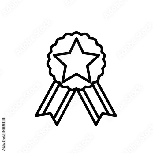 Victory Day award ribbon icon with star illustration  