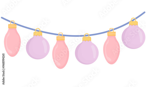 Pastel Colored Fairy Lights Graphic Illustration