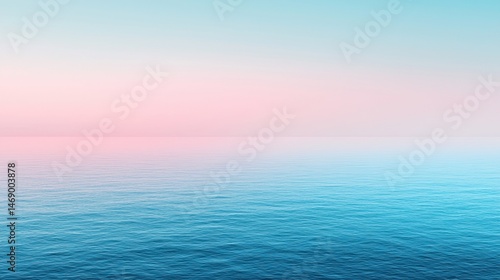 A serene digital landscape featuring a calm body of water and a gradient sky.