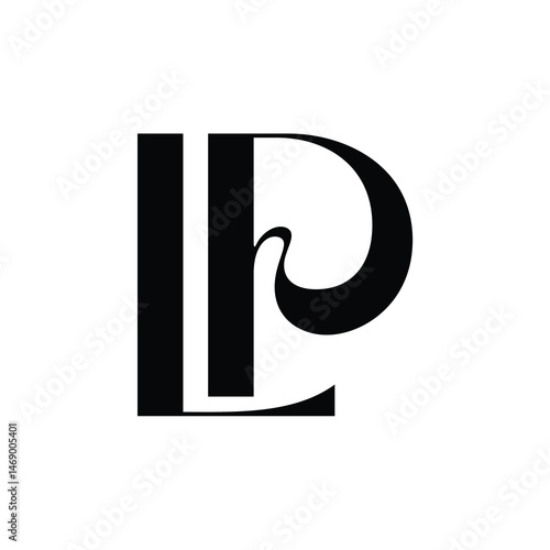LP monogram logo design letter text name symbol monochrome logotype alphabet character simple logo