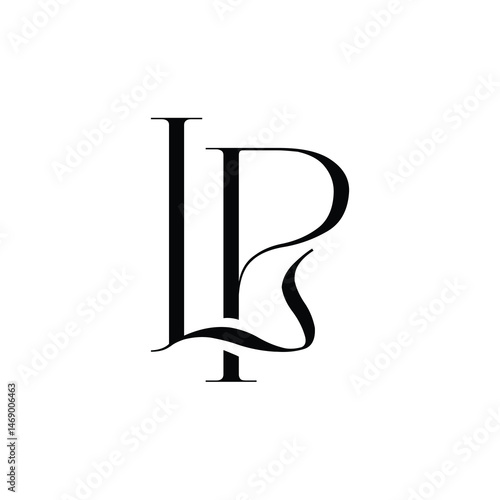 LP monogram logo design letter text name symbol monochrome logotype alphabet character simple logo